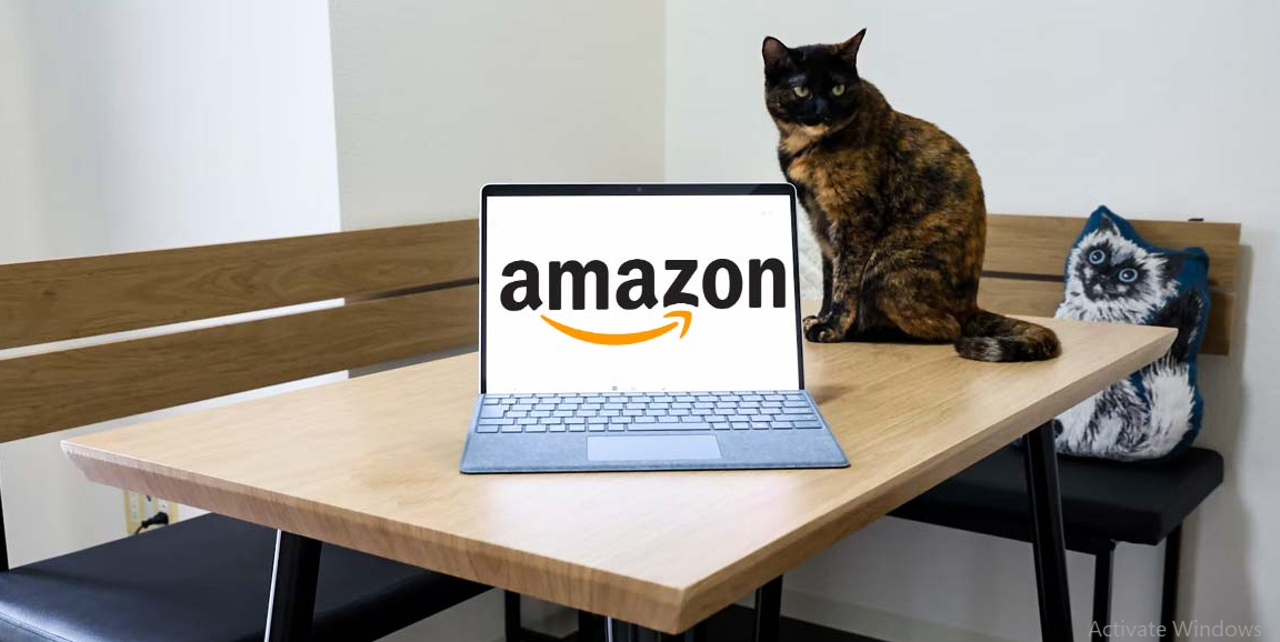 Amazon customer service agent helping from home